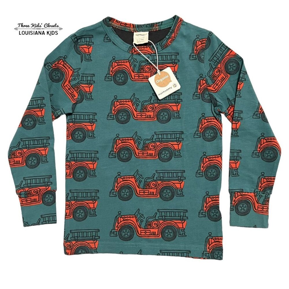 NEW Maxomorra 5-6Y Organic Fire Truck Top